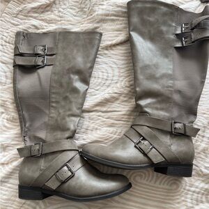 Elegant Taupe Women's Combat Boots